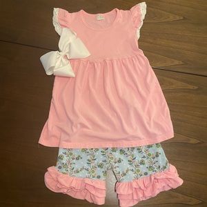 Girls Sunflower Boutique matching outfit